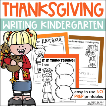 Preview of Thanksgiving Writing Activities Kindergarten - Thanksgiving Writing Prompts