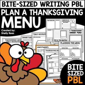 Preview of Thanksgiving Writing Activities PBL | Thanksgiving Menu Writing Prompt 