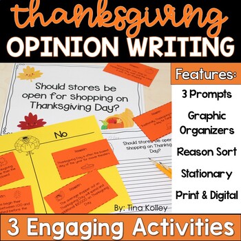 Preview of Thanksgiving Activities - Thanksgiving Opinion Writing - Thanksgiving Writing Ac
