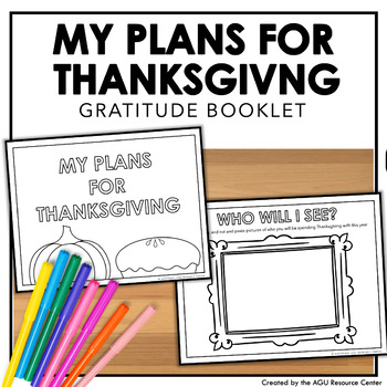 Preview of Thanksgiving Writing Activity + Craft | My Plans | Printable Booklet