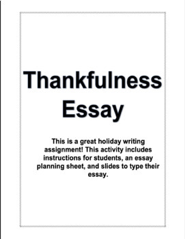 Preview of Thanksgiving Writing Activity- Thankfulness Essay