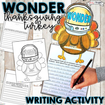 Preview of Thanksgiving Writing Activity, Wonder, Turkey in Disguise, Thanks, Choose Kind
