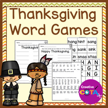 Preview of Occupational Therapy Thanksgiving Writing and Literacy Activity Word Games