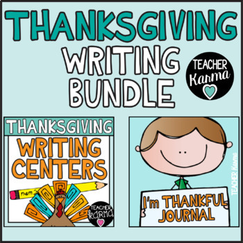 Preview of Thanksgiving Writing BUNDLE: Gratitude Journal Interactive