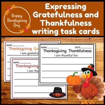 Preview of Thanksgiving Writing Cards | Expressing Gratitude Free