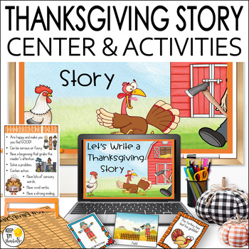Preview of Thanksgiving Writing Center Activities -  November Narrative - Story Prompts