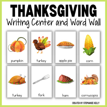 Preview of Thanksgiving Writing Center for Preschool, November Writing Activity