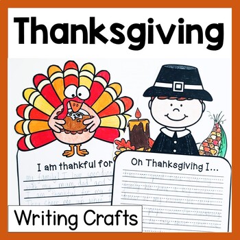 Preview of Thanksgiving Printable Writing Crafts | No Prep November Writing Prompts & Pages