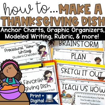 Preview of Thanksgiving Writing How to Cook a Turkey November Prompt