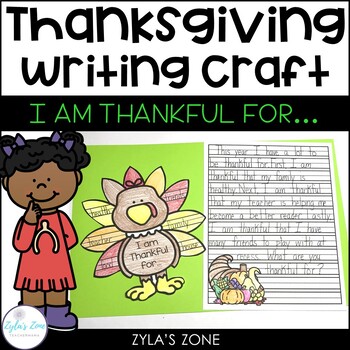 Thanksgiving Writing - I AM THANKFUL FOR... by The Behavior Boss