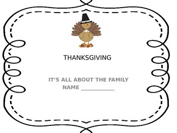 Preview of Thanksgiving Writing/ It's All About the Family
