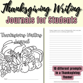 Preview of Thanksgiving Activities- Writing Journal for Students| 