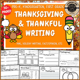 Thanksgiving Writing November Thankful Prompts PreK Kinder