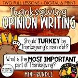 Thanksgiving Writing: Opinion Writing - Two Focus Questions