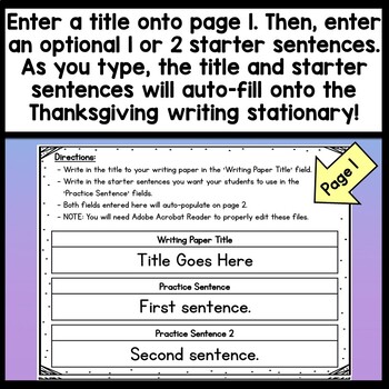 thanksgiving writing assignments for high school