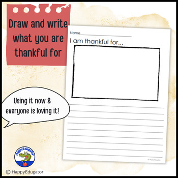 Thanksgiving Writing Paper - Print and Go with Easel Activity by ...
