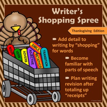 Preview of Thanksgiving Writing & Parts of Speech Center Activity: Writer’s Shopping Spree