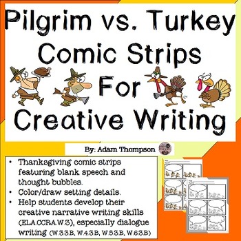 Preview of Thanksgiving Writing : Pilgrim vs. Turkey Comic Strips