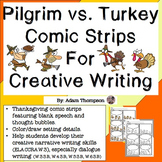 Thanksgiving Writing : Pilgrim vs. Turkey Comic Strips