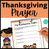 Thanksgiving Writing Prayer Activity for Religion and Reli