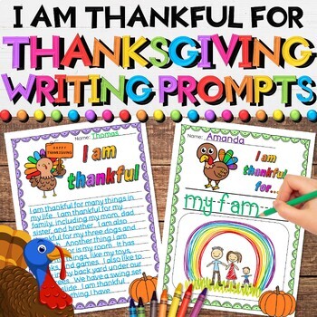 Thanksgiving Writing Prompt Activities - Worksheets - English, Writing, Art