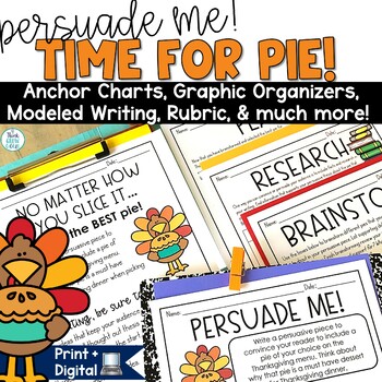 Preview of Thanksgiving Writing Prompt November Bulletin Board Idea Pie Persuasive Project