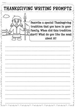 Thanksgiving Writing Prompt/ Thanksgiving Reading Comprehension Passages