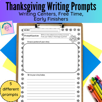 Thanksgiving Writing Prompts by Squirrelly Creations | TPT