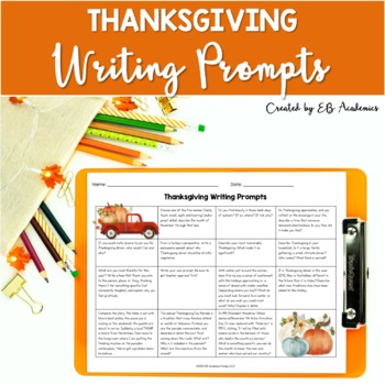 thanksgiving writing assignment for middle school