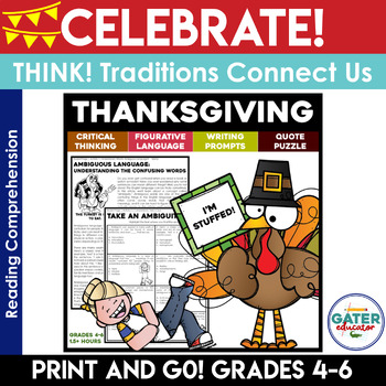 Preview of Thanksgiving Craft Writing Prompt & Activities - Figurative Language