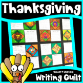 Thanksgiving Writing Prompts Quilt - Fun Fall Activity - I am Thankful for.. etc