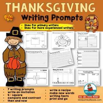 Preview of Thanksgiving Writing Prompts |Reading-Writing | Social Studies