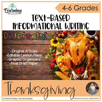 Preview of Thanksgiving Writing Prompts - Text Based Informational Writing