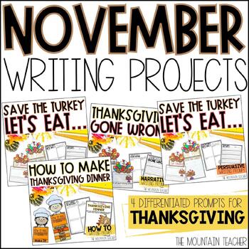 Preview of Thanksgiving Writing Prompts and Activities for November Bulletin Board Crafts