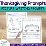 Thanksgiving Writing Prompts with Pictures and Sentence Starters