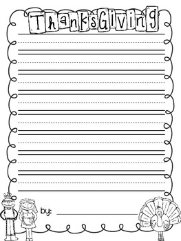 thanksgiving writing activity for 1st grade