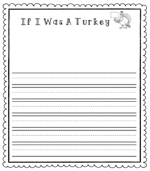 Preview of Thanksgiving Writing Templates (With Dashed Lines)