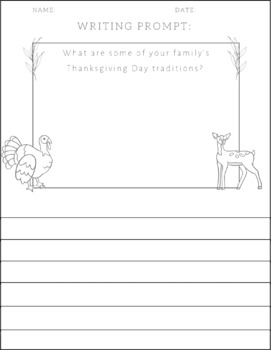 Preview of Thanksgiving Writing Worksheets 