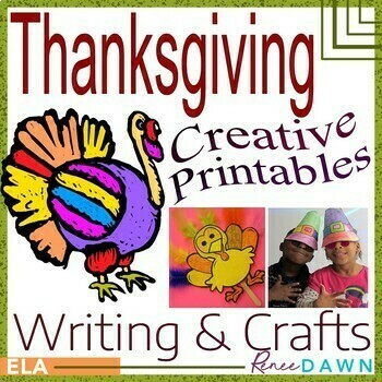 Preview of Thanksgiving Creative Writing Prompts and Crafts