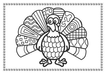 Thanksgiving Zentangles, No Prep Coloring Pages by Pooley Productions