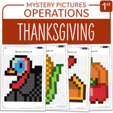 Thanksgiving activity Math Mystery Pictures Grade 1 Additi