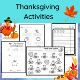 Thanksgiving activity worksheets: Including math, writing,