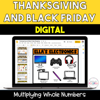 Preview of Thanksgiving and Black Friday Digital Multiplication Activity