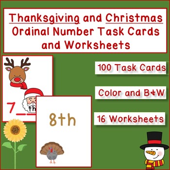 Preview of Thanksgiving and Christmas Preschool and Kindergarten Math Bundle