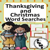 Thanksgiving and Christmas Word Searches