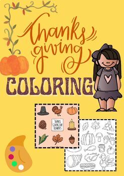 Preview of Thanksgiving and Fall Coloring Page