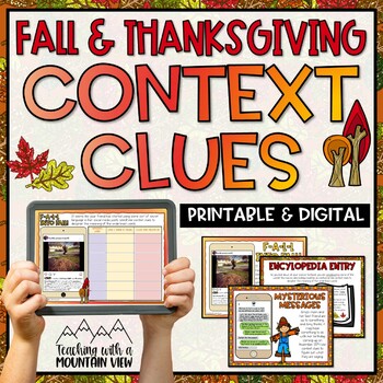 Preview of Thanksgiving and Fall Context Clues Activity