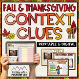 Thanksgiving and Fall Context Clues Activity