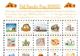 Thanksgiving and Fall Family Fun Bingo and Prayer