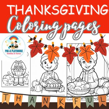 Preview of Thanksgiving and Fall Season Coloring Pages and Homeschool Worksheets for Kids